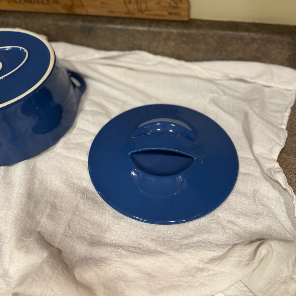 2.5 qt CorningWare Creations Stoneware Blue baking casserole dish w lid - Picture 9 of 9